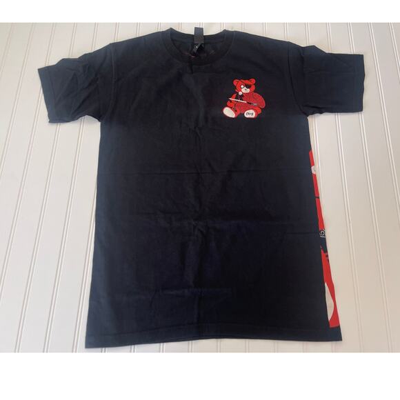 OBEY Shephard Ninja Teddy Bear T Shirt Red Rare Size Mens Small - Picture 2 of 6